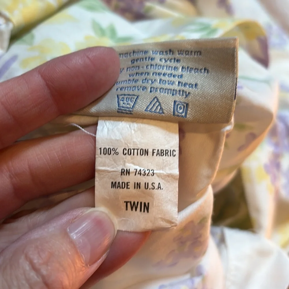 POTTERY BARN KIDS *Twin* Purple/Yellow Floral Duvet Cover 100% Cotton